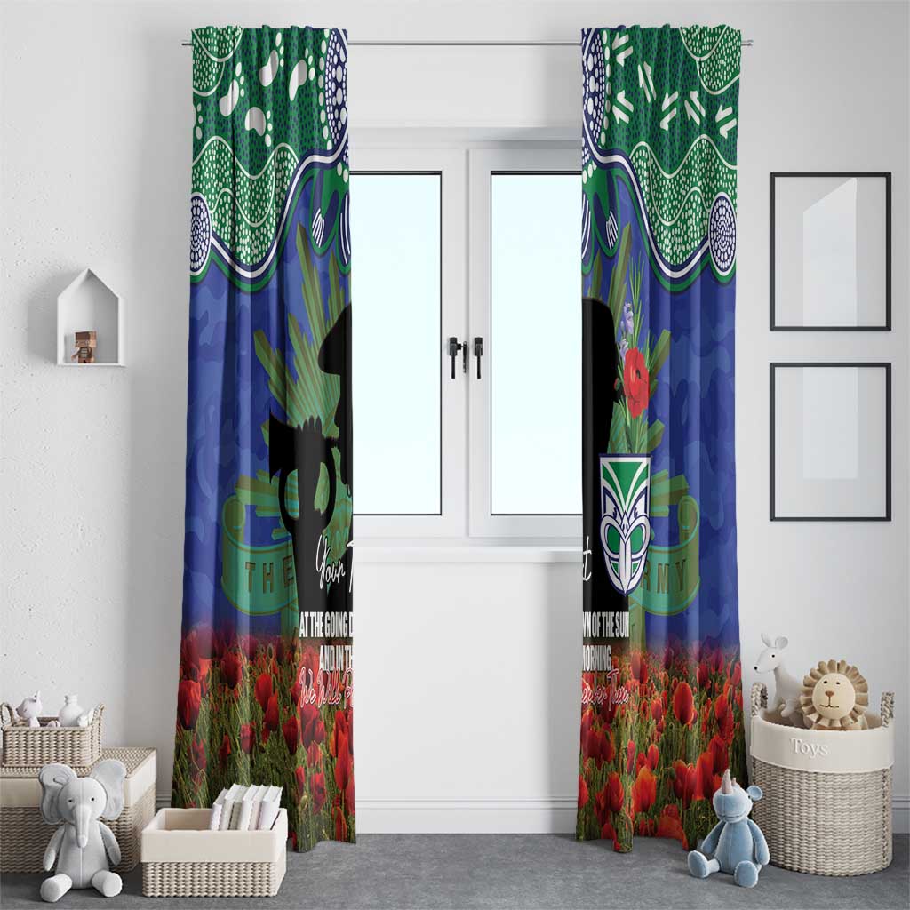 Personalised NZ Warriors Rugby ANZAC Day Window Curtain Last Post Poppy We Will Remember Them