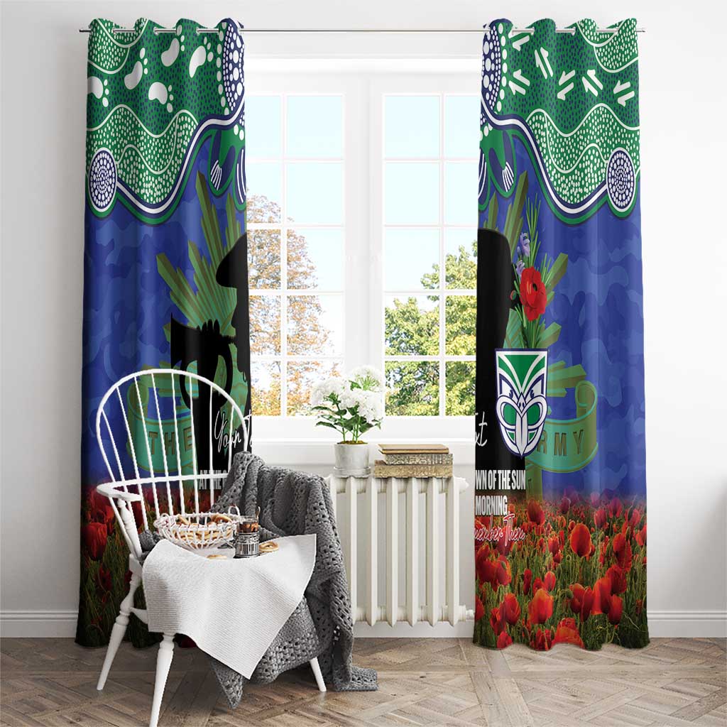 Personalised NZ Warriors Rugby ANZAC Day Window Curtain Last Post Poppy We Will Remember Them