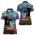 Personalised NZ Warriors Rugby ANZAC Day Women Polo Shirt Last Post Poppy We Will Remember Them
