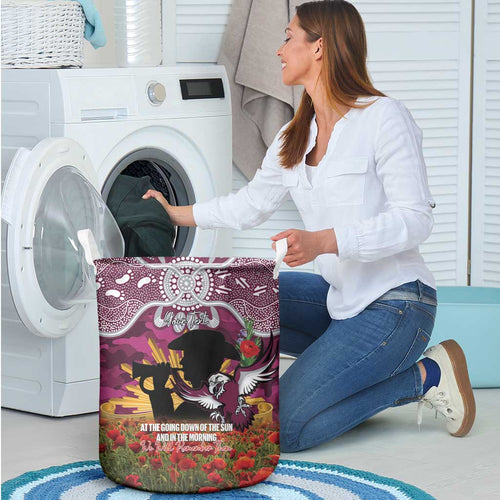 Personalised Sea Eagles Rugby ANZAC Day Laundry Basket Last Post Poppy We Will Remember Them