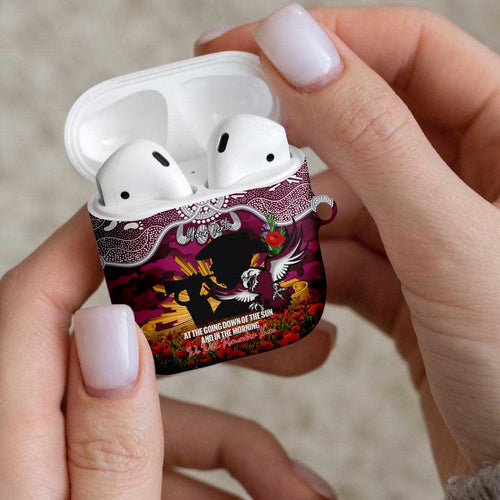 Personalised Sea Eagles Rugby ANZAC Day AirPods Case Last Post Poppy We Will Remember Them