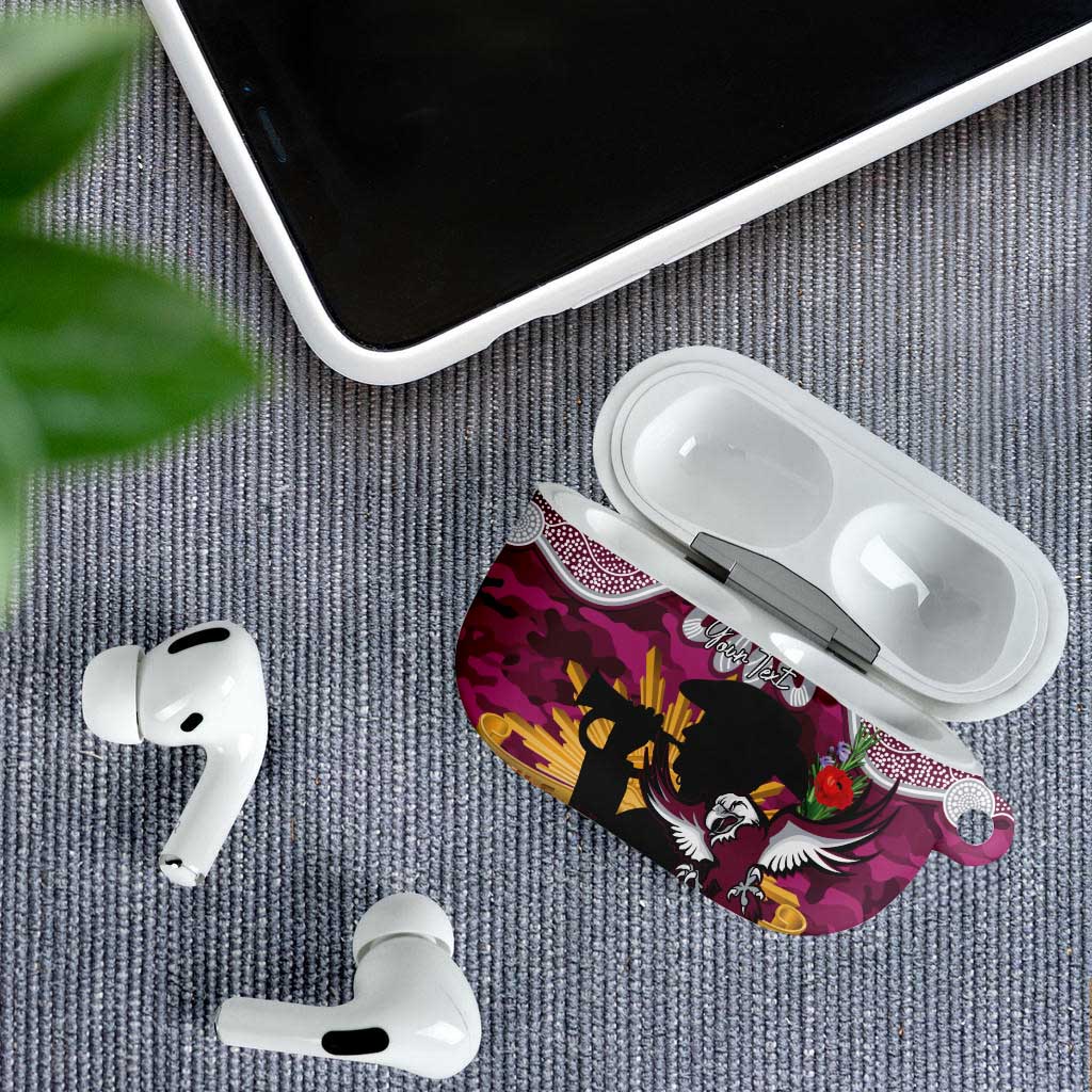 Personalised Sea Eagles Rugby ANZAC Day AirPods Case Last Post Poppy We Will Remember Them