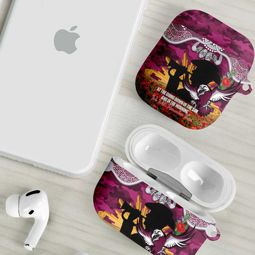 Personalised Sea Eagles Rugby ANZAC Day AirPods Case Last Post Poppy We Will Remember Them