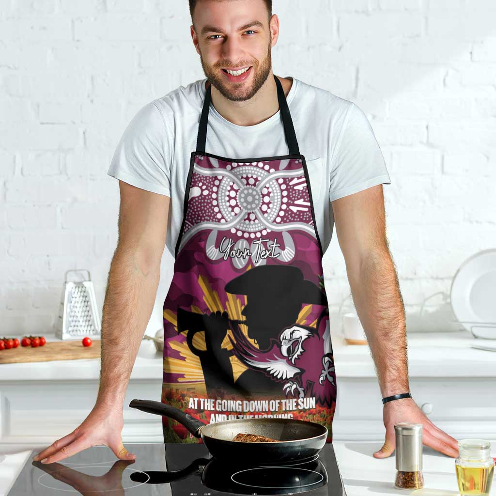 Personalised Sea Eagles Rugby ANZAC Day Apron Last Post Poppy We Will Remember Them