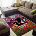 Personalised Sea Eagles Rugby ANZAC Day Area Rug Last Post Poppy We Will Remember Them