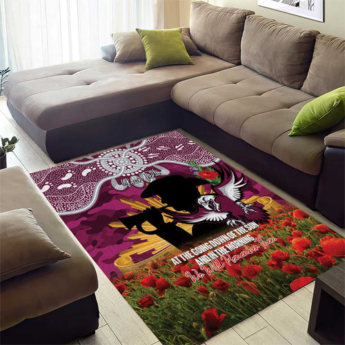 Personalised Sea Eagles Rugby ANZAC Day Area Rug Last Post Poppy We Will Remember Them