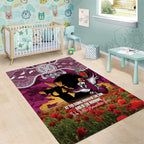 Personalised Sea Eagles Rugby ANZAC Day Area Rug Last Post Poppy We Will Remember Them