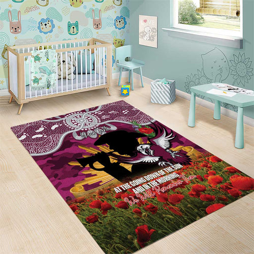 Personalised Sea Eagles Rugby ANZAC Day Area Rug Last Post Poppy We Will Remember Them