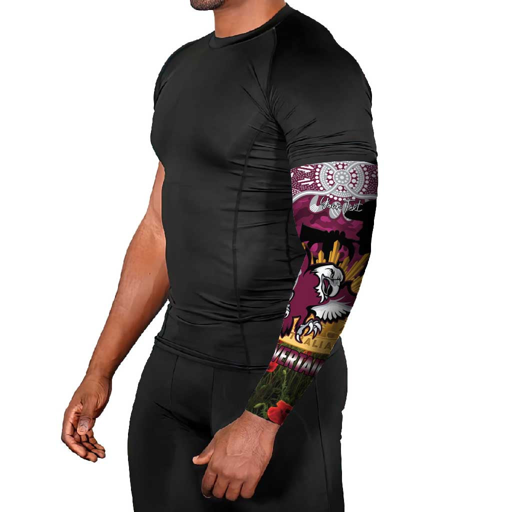 Personalised Sea Eagles Rugby ANZAC Day Arm Sleeves Last Post Poppy We Will Remember Them