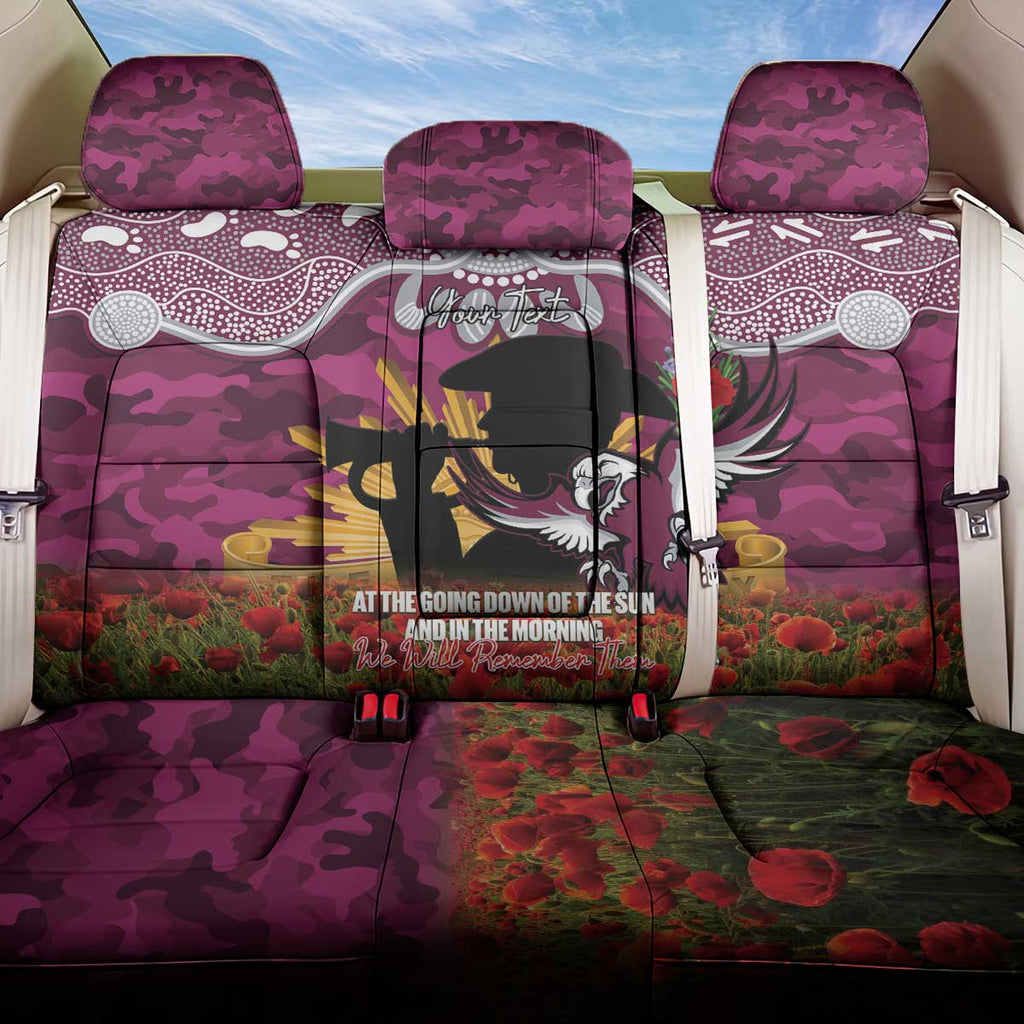 Personalised Sea Eagles Rugby ANZAC Day Back Car Seat Cover Last Post Poppy We Will Remember Them