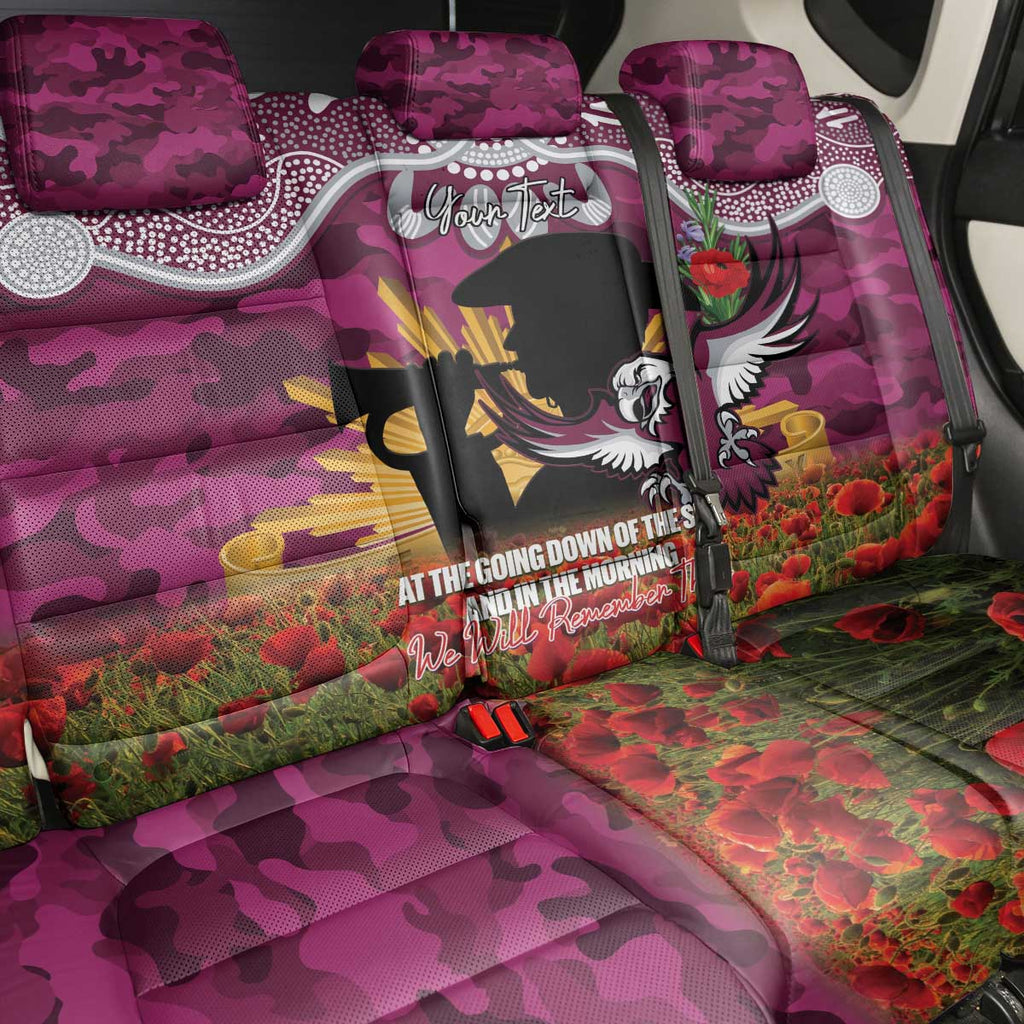 Personalised Sea Eagles Rugby ANZAC Day Back Car Seat Cover Last Post Poppy We Will Remember Them