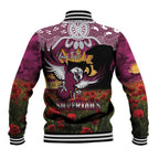 Personalised Sea Eagles Rugby ANZAC Day Baseball Jacket Last Post Poppy We Will Remember Them