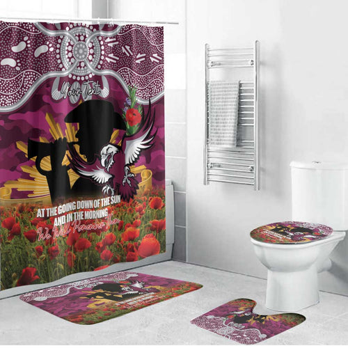 Personalised Sea Eagles Rugby ANZAC Day Bathroom Set Last Post Poppy We Will Remember Them