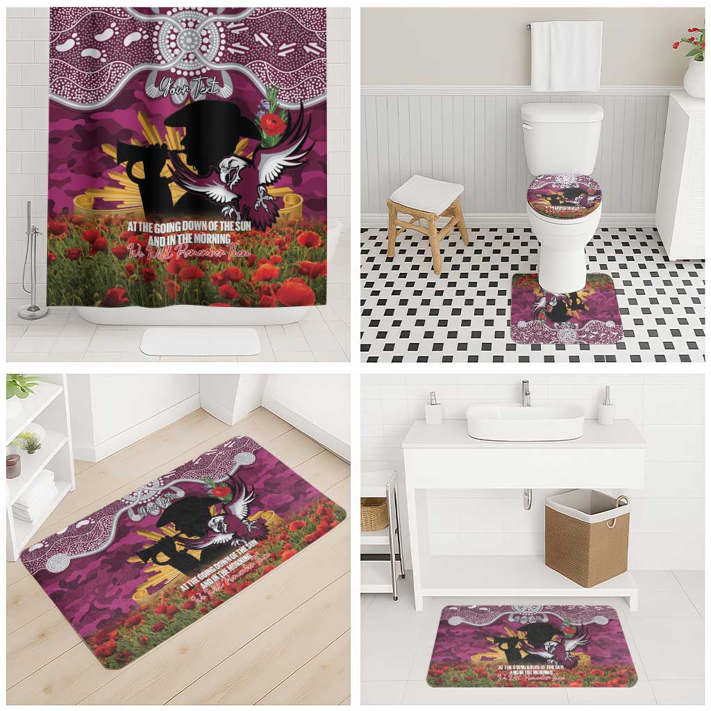 Personalised Sea Eagles Rugby ANZAC Day Bathroom Set Last Post Poppy We Will Remember Them