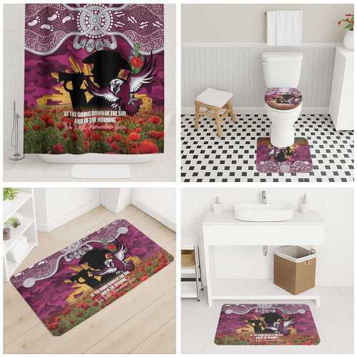 Personalised Sea Eagles Rugby ANZAC Day Bathroom Set Last Post Poppy We Will Remember Them