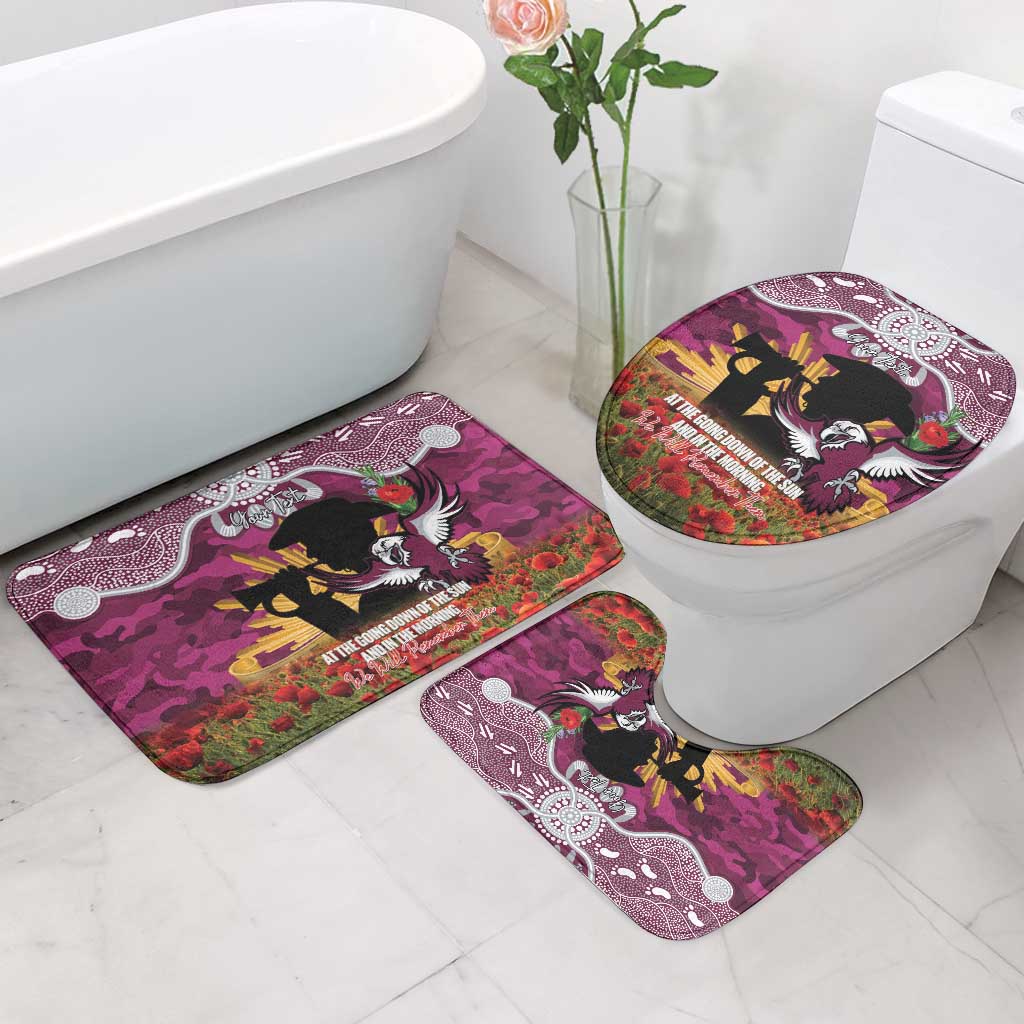 Personalised Sea Eagles Rugby ANZAC Day Bathroom Set Last Post Poppy We Will Remember Them