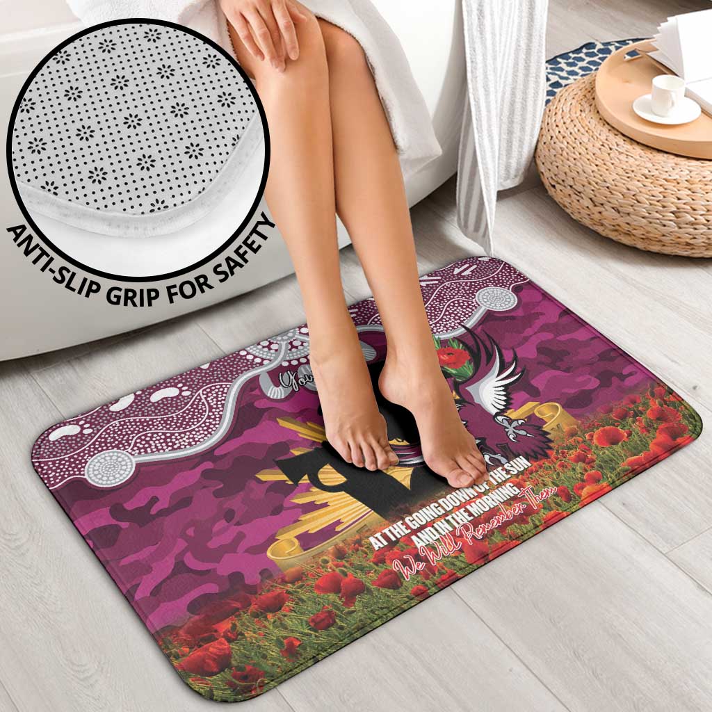 Personalised Sea Eagles Rugby ANZAC Day Bathroom Set Last Post Poppy We Will Remember Them