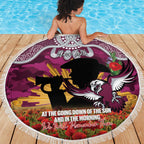 Personalised Sea Eagles Rugby ANZAC Day Beach Blanket Last Post Poppy We Will Remember Them