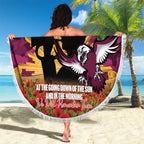 Personalised Sea Eagles Rugby ANZAC Day Beach Blanket Last Post Poppy We Will Remember Them