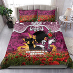 Personalised Sea Eagles Rugby ANZAC Day Bedding Set Last Post Poppy We Will Remember Them