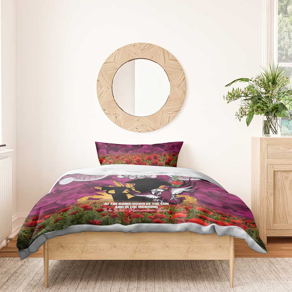 Personalised Sea Eagles Rugby ANZAC Day Bedding Set Last Post Poppy We Will Remember Them