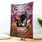 Personalised Sea Eagles Rugby ANZAC Day Blanket Last Post Poppy We Will Remember Them