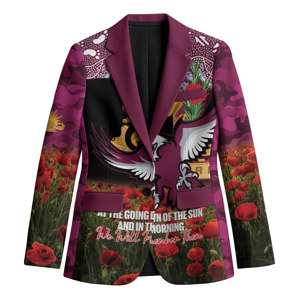 Personalised Sea Eagles Rugby ANZAC Day Blazer Last Post Poppy We Will Remember Them
