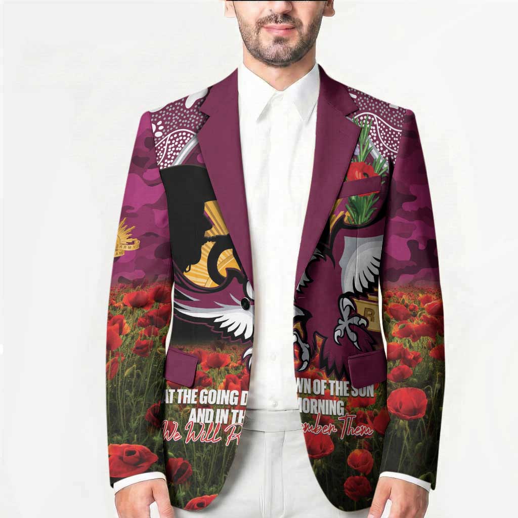 Personalised Sea Eagles Rugby ANZAC Day Blazer Last Post Poppy We Will Remember Them