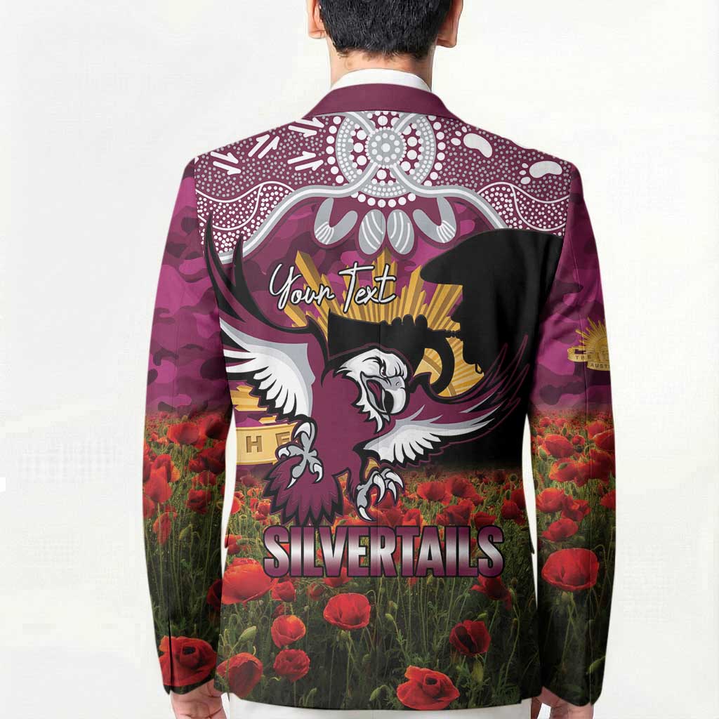 Personalised Sea Eagles Rugby ANZAC Day Blazer Last Post Poppy We Will Remember Them