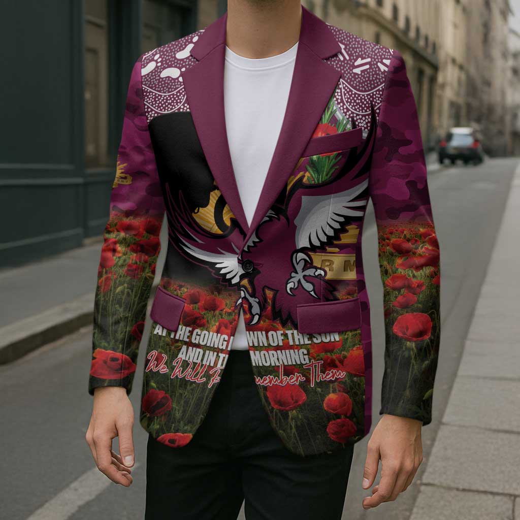 Personalised Sea Eagles Rugby ANZAC Day Blazer Last Post Poppy We Will Remember Them