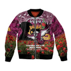 Personalised Sea Eagles Rugby ANZAC Day Bomber Jacket Last Post Poppy We Will Remember Them