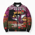 Personalised Sea Eagles Rugby ANZAC Day Bomber Puffer Jacket Last Post Poppy We Will Remember Them