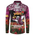 Personalised Sea Eagles Rugby ANZAC Day Button Sweatshirt Last Post Poppy We Will Remember Them