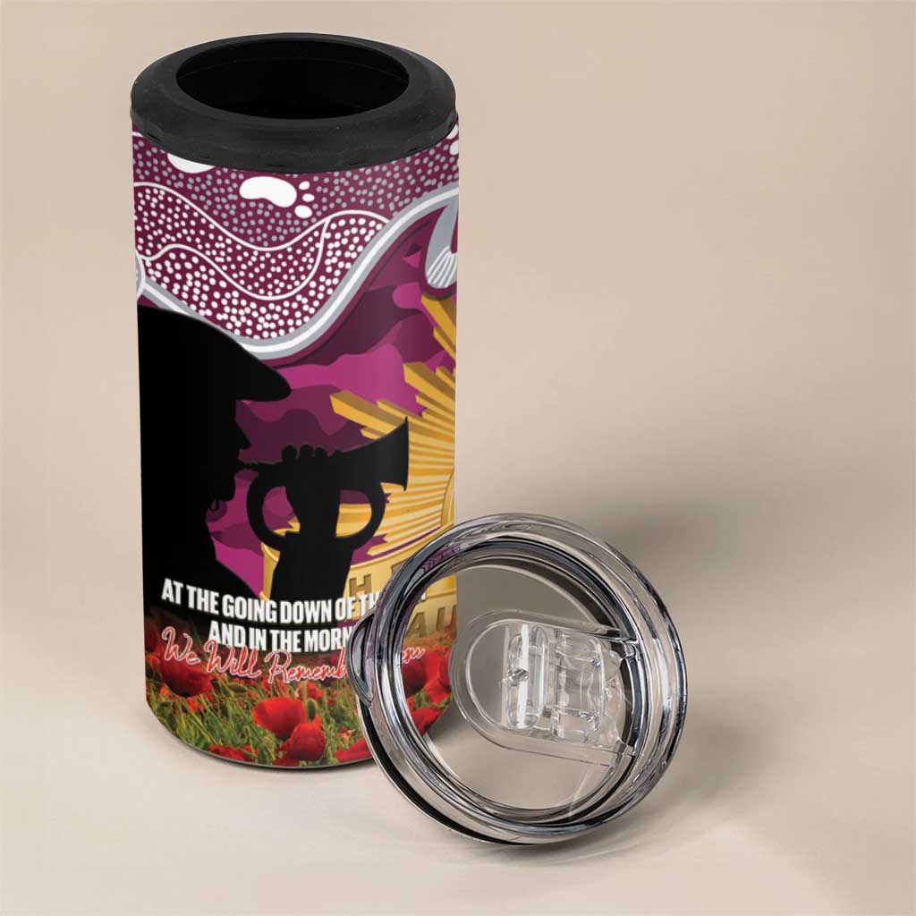 Personalised Sea Eagles Rugby ANZAC Day 4 in 1 Can Cooler Tumbler Last Post Poppy We Will Remember Them