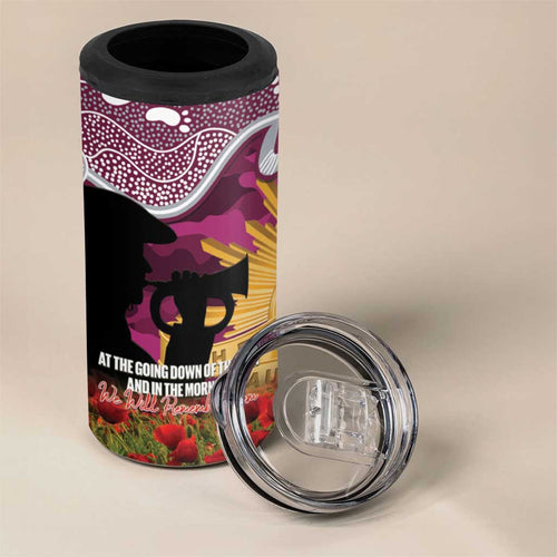 Personalised Sea Eagles Rugby ANZAC Day 4 in 1 Can Cooler Tumbler Last Post Poppy We Will Remember Them