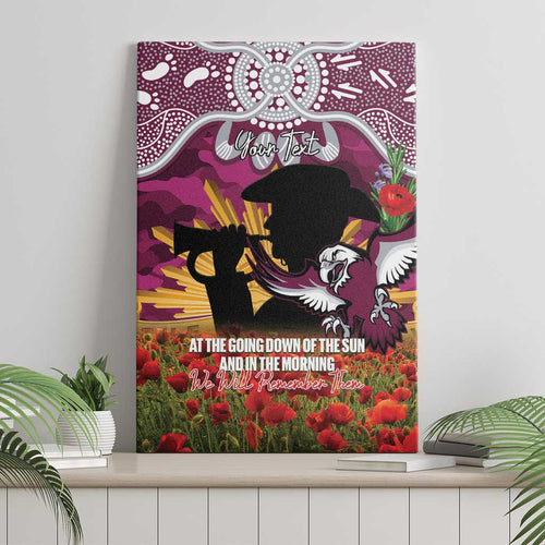 Personalised Sea Eagles Rugby ANZAC Day Canvas Wall Art Last Post Poppy We Will Remember Them