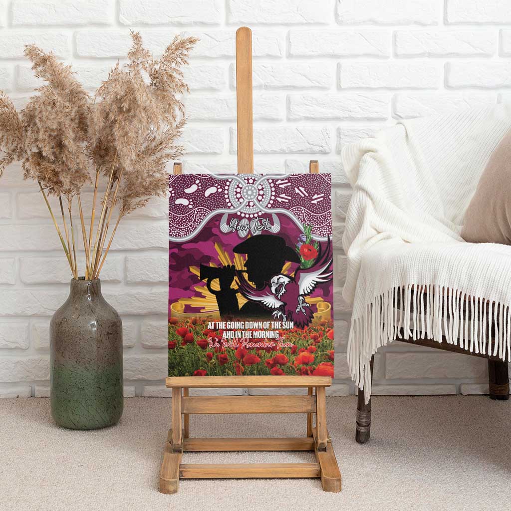 Personalised Sea Eagles Rugby ANZAC Day Canvas Wall Art Last Post Poppy We Will Remember Them