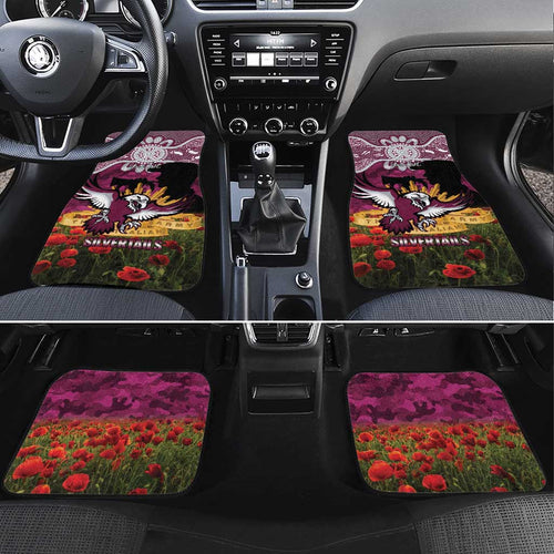 Personalised Sea Eagles Rugby ANZAC Day Car Mats Last Post Poppy We Will Remember Them