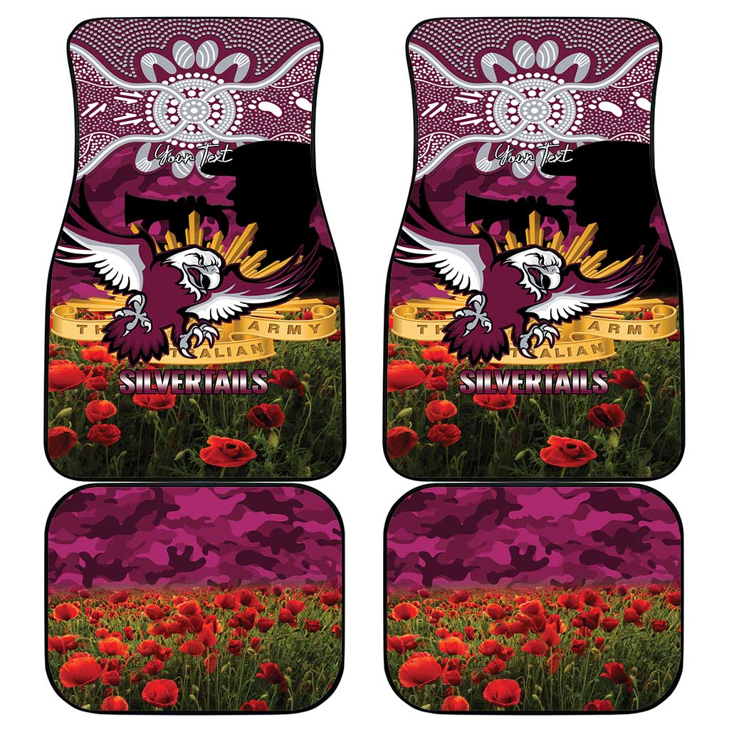 Personalised Sea Eagles Rugby ANZAC Day Car Mats Last Post Poppy We Will Remember Them