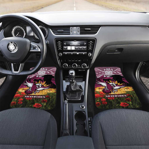 Personalised Sea Eagles Rugby ANZAC Day Car Mats Last Post Poppy We Will Remember Them