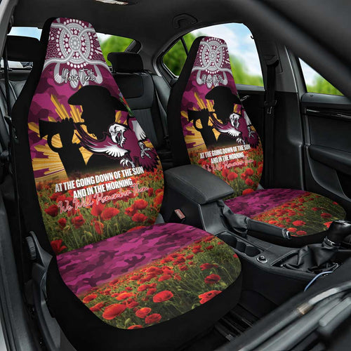 Personalised Sea Eagles Rugby ANZAC Day Car Seat Cover Last Post Poppy We Will Remember Them
