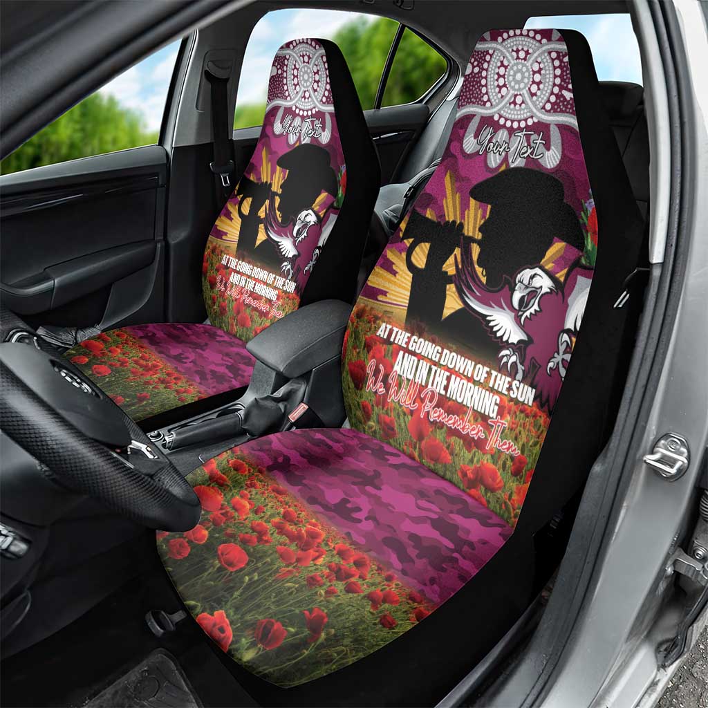 Personalised Sea Eagles Rugby ANZAC Day Car Seat Cover Last Post Poppy We Will Remember Them