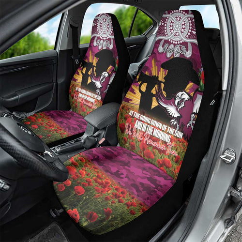 Personalised Sea Eagles Rugby ANZAC Day Car Seat Cover Last Post Poppy We Will Remember Them