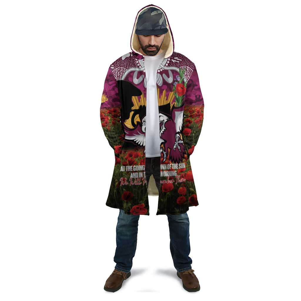 Personalised Sea Eagles Rugby ANZAC Day Cloak Last Post Poppy We Will Remember Them