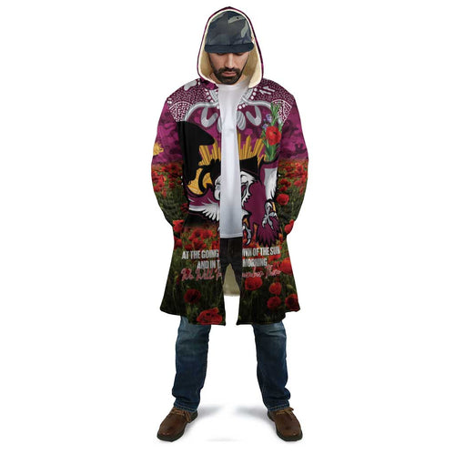 Personalised Sea Eagles Rugby ANZAC Day Cloak Last Post Poppy We Will Remember Them