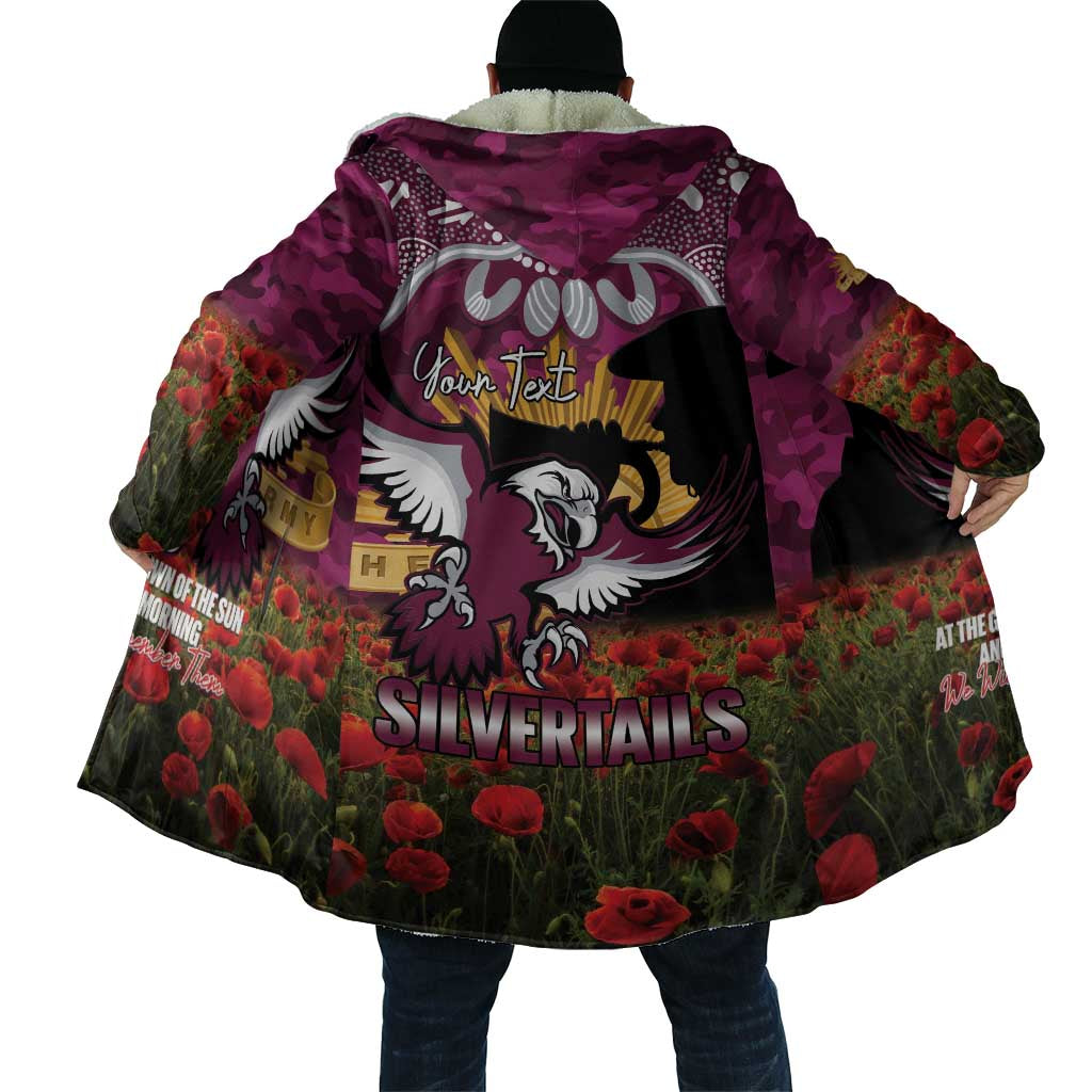 Personalised Sea Eagles Rugby ANZAC Day Cloak Last Post Poppy We Will Remember Them