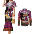 Personalised Sea Eagles Rugby ANZAC Day Couples Matching Mermaid Dress and Long Sleeve Button Shirt Last Post Poppy We Will Remember Them