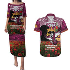 Personalised Sea Eagles Rugby ANZAC Day Couples Matching Puletasi and Hawaiian Shirt Last Post Poppy We Will Remember Them