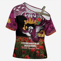 Personalised Sea Eagles Rugby ANZAC Day Cross Shoulder Shirt Last Post Poppy We Will Remember Them