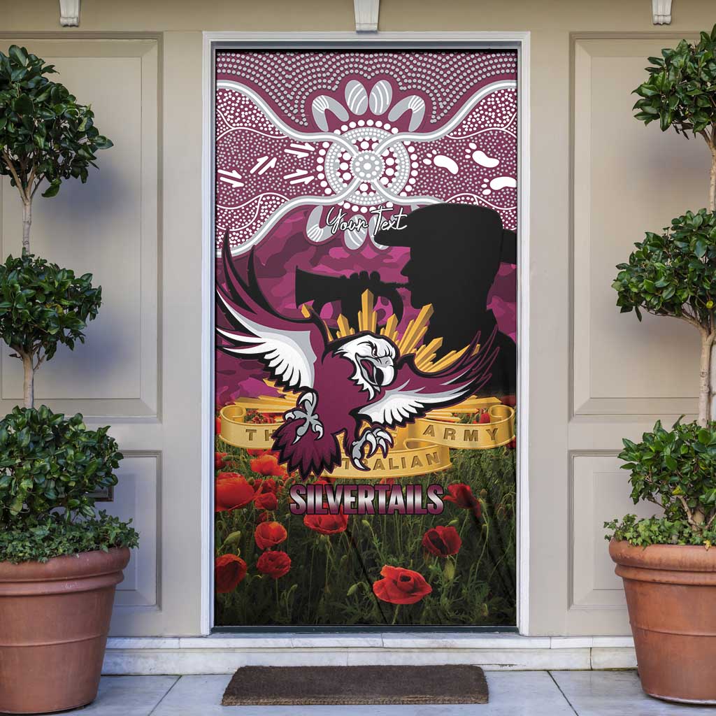 Personalised Sea Eagles Rugby ANZAC Day Door Cover Last Post Poppy We Will Remember Them